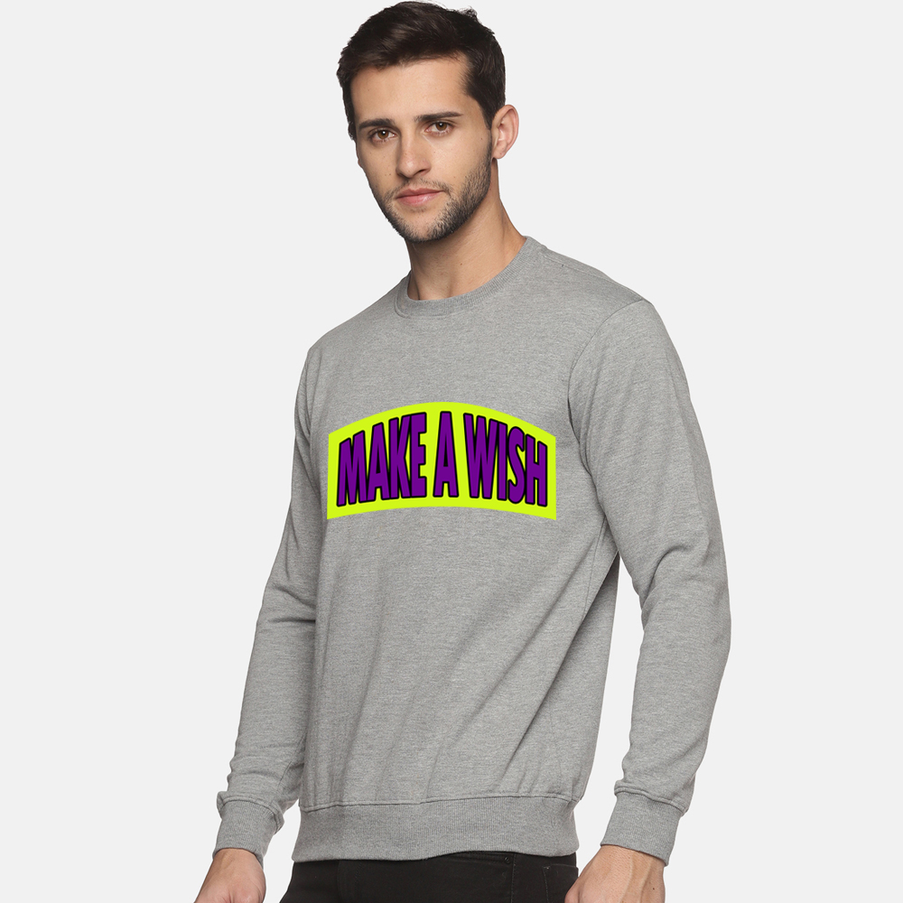 THEBONTE GRAY SWEARSHIRT PRINTED "MAKE A WISH"